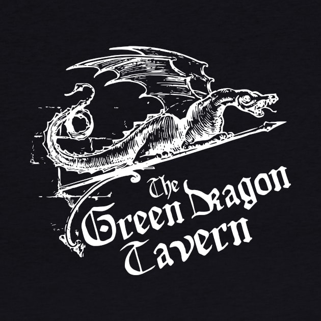 Green Dragon Tavern, White, Transparent Background by Phantom Goods and Designs